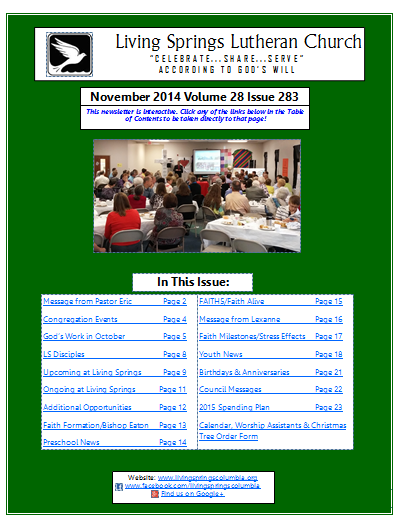 November'14 Newsletter