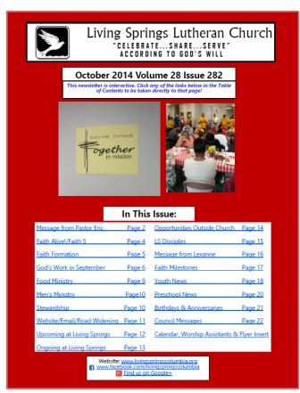 October '14 Newsletter
